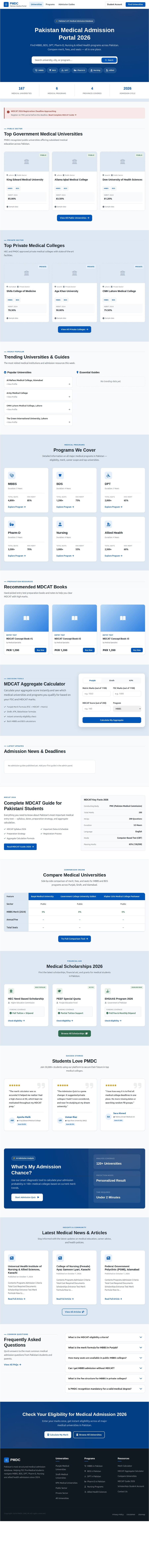 Pakistan Medical Admission Portal